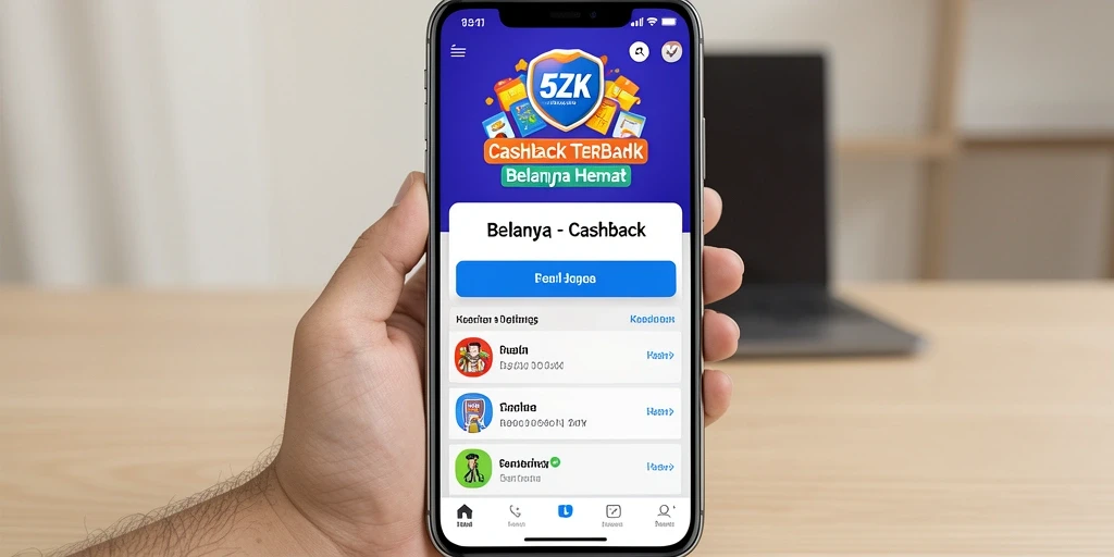 Screenshot antarmuka aplikasi 5ZK yang menampilkan fitur Cashback.