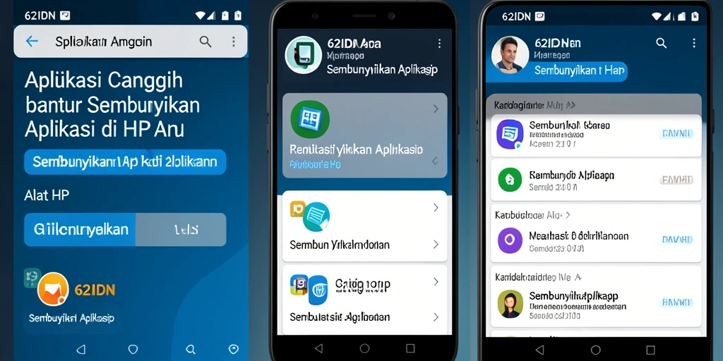 Antarmuka aplikasi 62IDN yang sederhana dan mudah digunakan.