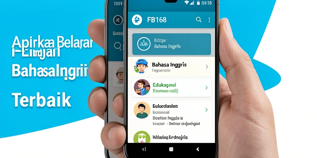 Antarmuka aplikasi FB168 untuk belajar Bahasa Inggris.