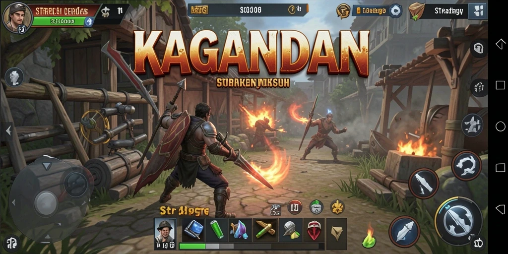 Tampilan utama KAGANDAN menampilkan strategi pertempuran yang mendebarkan.