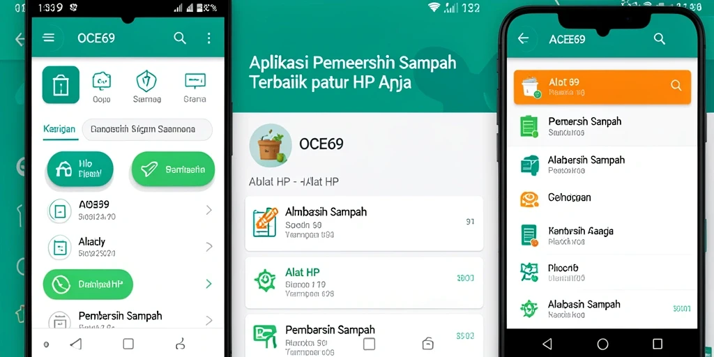 Antarmuka OCE69 yang bersih dan ramah pengguna untuk pembersihan sampah.